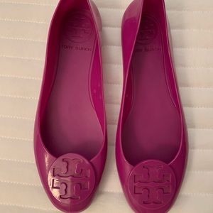 Tory burch pink reva jelly flats